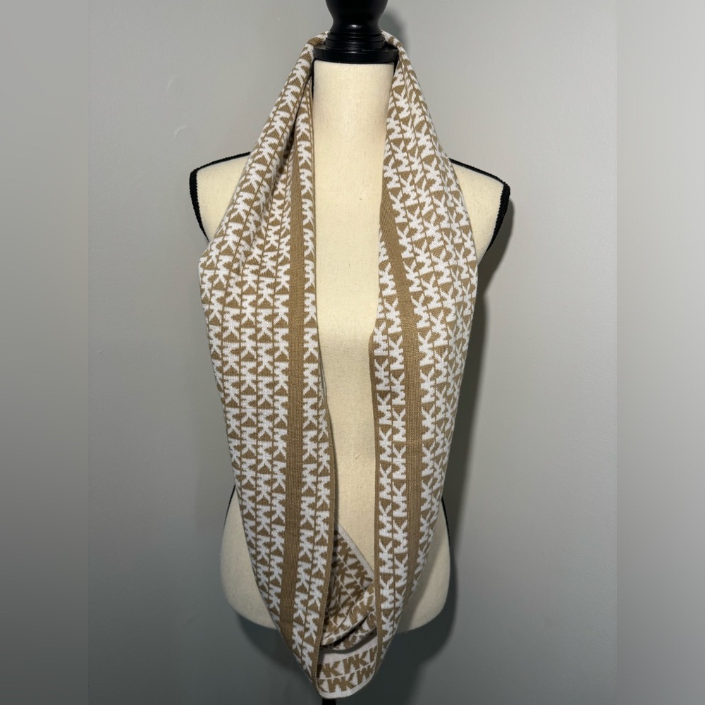 Michael Kors infinity scarf cream/tan and white.  Excellent condition